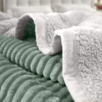 4-SOGA 2X Light Green Throw Blanket Warm Cozy Double Sided Thick Flannel Coverlet Fleece Bed Sofa Comforter