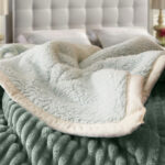 5-SOGA 2X Light Green Throw Blanket Warm Cozy Double Sided Thick Flannel Coverlet Fleece Bed Sofa Comforter