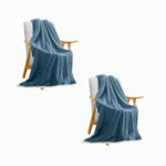 1-SOGA 2X  Blue Throw Blanket Warm Cozy Double Sided Thick Flannel Coverlet Fleece Bed Sofa Comforter