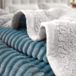 6-SOGA 2X  Blue Throw Blanket Warm Cozy Double Sided Thick Flannel Coverlet Fleece Bed Sofa Comforter