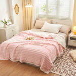 2-SOGA Throw Blanket Warm Cozy Double Sided Thick Flannel Coverlet Fleece Bed Sofa Comforter Pink