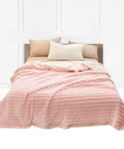 1-SOGA Throw Blanket Warm Cozy Double Sided Thick Flannel Coverlet Fleece Bed Sofa Comforter Pink