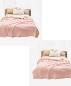 1-SOGA 2X Throw Blanket Warm Cozy Double Sided Thick Flannel Coverlet Fleece Bed Sofa Comforter Pink