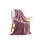 1-SOGA Throw Blanket Warm Cozy Double Sided Thick Flannel Coverlet Fleece Bed Sofa Comforter Purple