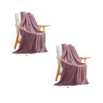 1-SOGA 2X Throw Blanket Warm Cozy Double Sided Thick Flannel Coverlet Fleece Bed Sofa Comforter Purple