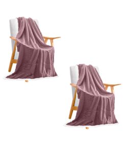 1-SOGA 2X Throw Blanket Warm Cozy Double Sided Thick Flannel Coverlet Fleece Bed Sofa Comforter Purple
