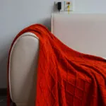 4-SOGA 2X Red Diamond Pattern Knitted Throw Blanket Warm Cozy Woven Cover Couch Bed Sofa Home Decor with Tassels