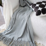 3-SOGA Grey Acrylic Knitted Throw Blanket Solid Fringed Warm Cozy Woven Cover Couch Bed Sofa Home Decor