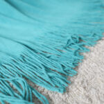 8-SOGA 2X Teal Acrylic Knitted Throw Blanket Solid Fringed Warm Cozy Woven Cover Couch Bed Sofa Home Decor