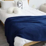 5-SOGA Royal Blue Acrylic Knitted Throw Blanket Solid Fringed Warm Cozy Woven Cover Couch Bed Sofa Home Decor