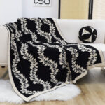 2-SOGA 130x170cm Throw Blanket Retro Vine Pattern Casual Stylish Cozy
