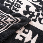 8-SOGA 2X 130x160cm Throw Blanket  Black and White New Year Limited Edition Peace and Joy Plush Cozy