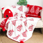 8-SOGA 2X 130x180cm Throw Blanket Red Christmas Tree Half Fleece for Holiday Season Cozy