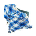 1-SOGA 90x200cm Throw Blanket  Blue Deep Sea Gradient Dyed Art Stylish Decorative Cozy