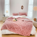 2-SOGA 200cm Pink Fur Fuzzy Super Soft and Cozy Fluffy Throw Blanket