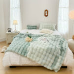 2-SOGA 2X 200cm Light Green Fuzzy Super Soft and Cozy Fluffy Throw Blanket