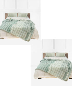1-SOGA 2X 200cm Light Green Fuzzy Super Soft and Cozy Fluffy Throw Blanket