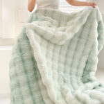 5-SOGA 2X 200cm Light Green Fuzzy Super Soft and Cozy Fluffy Throw Blanket