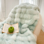 6-SOGA 2X 200cm Light Green Fuzzy Super Soft and Cozy Fluffy Throw Blanket