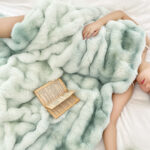 8-SOGA 2X 200cm Light Green Fuzzy Super Soft and Cozy Fluffy Throw Blanket