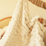 4-SOGA 150x200cm Throw Blanket White Double Layer Rabbit Fur Cozy Comfort with Stylish Decor
