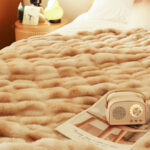 8-SOGA 150x200cm Throw Blanket Camel Brown Double Layer Rabbit Fur Cozy Comfort with Stylish Decor