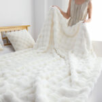 7-SOGA 2X 160X200cm Throw Blanket  White Double Layer Rabbit Fur Cozy Comfort with Stylish Decor