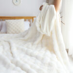 8-SOGA 2X 160X200cm Throw Blanket  White Double Layer Rabbit Fur Cozy Comfort with Stylish Decor