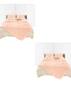 1-SOGA 2X 60X200cm Throw Blanket Pink Double Layer Rabbit Fur Cozy Comfort with Stylish Decor