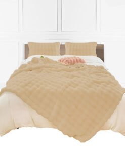 1-SOGA 160X200cm Throw Blanket Coffee Double Layer Rabbit Fur Cozy Comfort with Stylish Decor