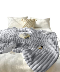 1-SOGA 150x200cm Throw Blanket Smoke Gray Premium Milk Velvet Luxuriously Soft Cozy Bedding