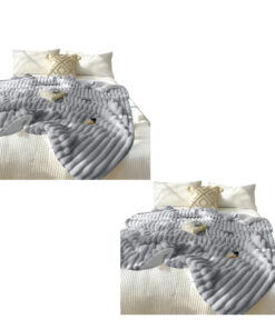 1-SOGA 2X 150x200cm Throw Blanket Smoke Gray Premium Milk Velvet Luxuriously Soft Cozy Bedding