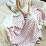 8-SOGA 150x200cm Throw Blanket Bean Paste Pink Premium Milk Velvet Luxuriously Soft Cozy Bedding