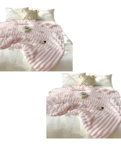 1-SOGA 2X 150x200cm Throw Blanket Bean Paste Pink Premium Milk Velvet Luxuriously Soft Cozy Bedding