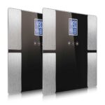1-SOGA 2X Digital Electronic LCD Bathroom Body Fat Scale Weighing Scales Weight Monitor Black