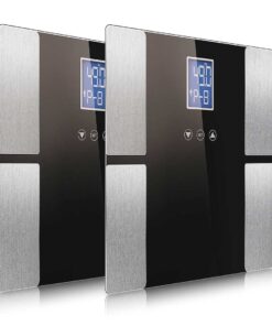 1-SOGA 2X Digital Electronic LCD Bathroom Body Fat Scale Weighing Scales Weight Monitor Black