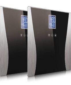 1-SOGA 2X Wireless Digital Body Fat LCD Bathroom Weighing Scale Electronic Weight Tracker Black