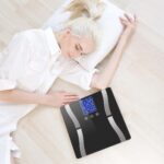 6-SOGA Glass LCD Digital Body Fat Scale Bathroom Electronic Gym Water Weighing Scales Black