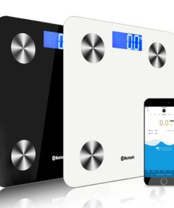 1-SOGA 2X Wireless Bluetooth Digital Body Fat Scale Bathroom Health Analyser Weight Black/White