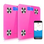 1-SOGA 2X Wireless Bluetooth Digital Body Fat Scale Bathroom Health Analyser Weight Pink