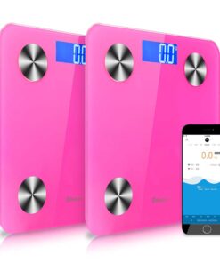 1-SOGA 2X Wireless Bluetooth Digital Body Fat Scale Bathroom Health Analyser Weight Pink