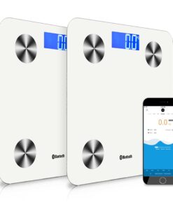 1-SOGA 2X Wireless Bluetooth Digital Body Fat Scale Bathroom Health Analyser Weight White