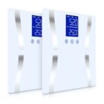 1-SOGA 2X Glass LCD Digital Body Fat Scale Bathroom Electronic Gym Water Weighing Scales White