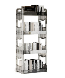 1-SOGA 38x24cm Clear 4 Tier Bookshelf & Cosmetic Storage Organizer Trolley Rack