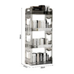 5-SOGA 2X 38x24cm Clear 4 Tier Bookshelf & Cosmetic Storage Organizer Trolley Rack