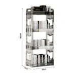 5-SOGA 2X 38x24cm Clear 3 Tier Bookshelf & Cosmetic Storage Organizer Trolley Rack
