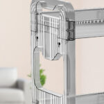 6-SOGA 2X 38x24cm Clear 3 Tier Bookshelf & Cosmetic Storage Organizer Trolley Rack