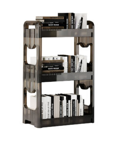 1-SOGA 38x24cm Black 3 Tier Bookshelf & Cosmetic Storage Organizer Trolley Rack