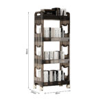 5-SOGA 2X 38x24 Black 4 Tier Bookshelf & Cosmetic Storage Organizer Trolley Rack