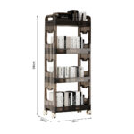 5-SOGA 2X 38x24cm Black 3 Tier Bookshelf & Cosmetic Storage Organizer Trolley Rack